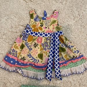 Matilda Jane dress with matching bloomers. 6-12 months. Floral print.